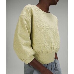 Womens Lululemon Dew Melon Textured Crewneck Pullover Size 4
